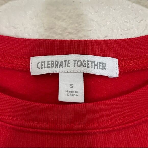 Santa Claus Red Sweatshirt Crewneck Santa in Sunglasses Reversible Sequins Small - Picture 5 of 12